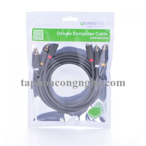 Ugreen 10526 3M màu Đen Cáp âm thanh Bông sen 3 ra 3 dương AV105 30010526